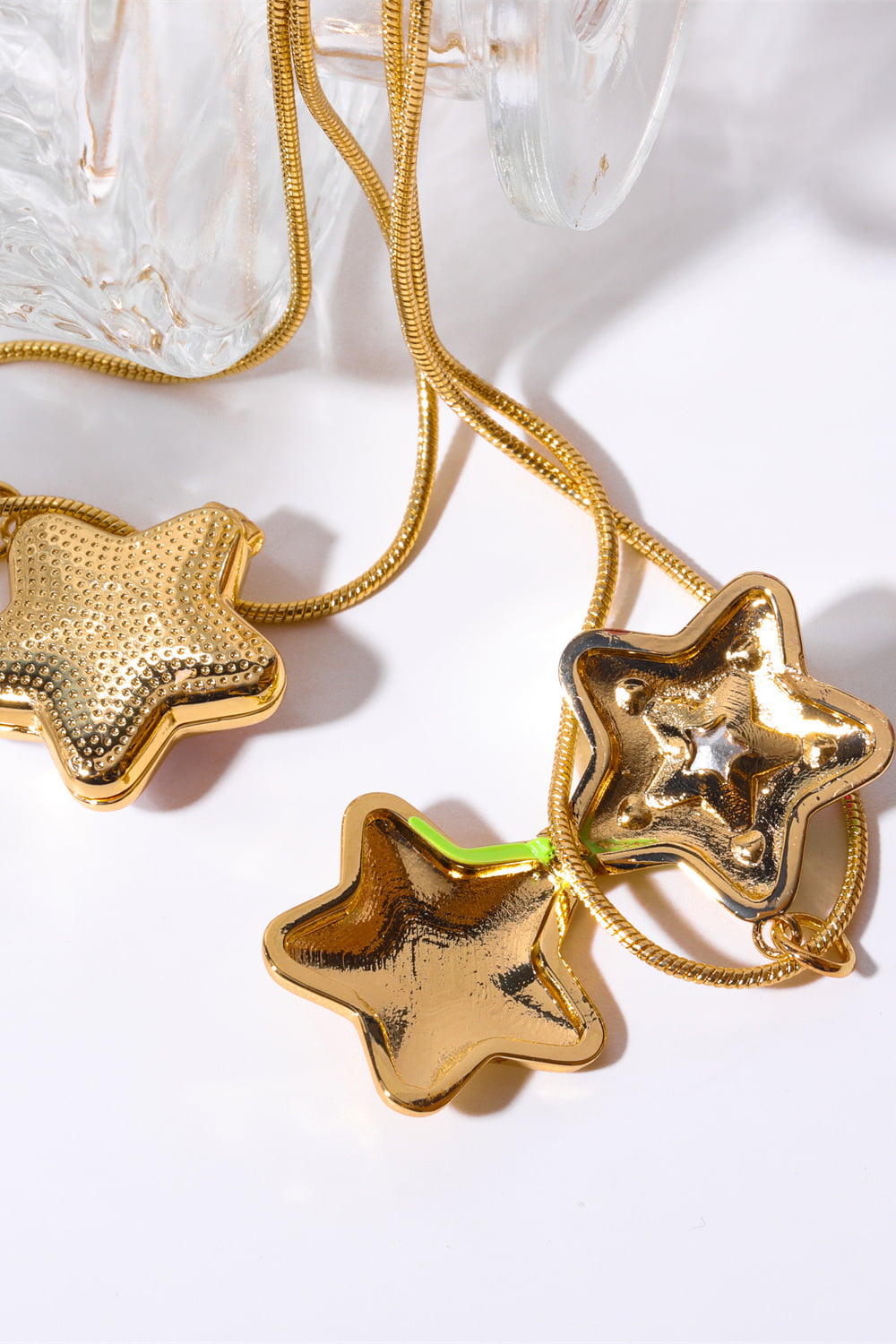Rhinestone Decor Star Box Pendant Necklace-Bijou Crush