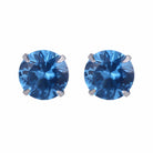 Simple CZ White 925 Sterling Silver Round Studs Earrings-Bijou Crush