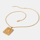 Rhinestone Rectangle Pendant Necklace – 18K Gold-Plated Elegance-Bijou Crush