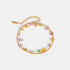 Natural Stone Double Layered Bracelet - 18K Gold-Plated-Bijou Crush
