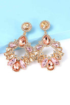 Zinc Alloy Frame Glass Stone Dangle Earrings-Bijou Crush