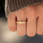 Zircon 925 Sterling Silver Cross Ring-Bijou Crush