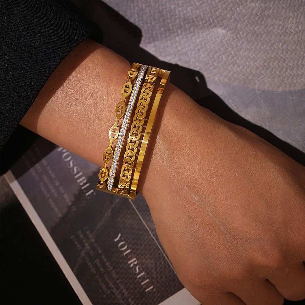 18K Gold-Plated Czech Diamond Bracelet-Bijou Crush