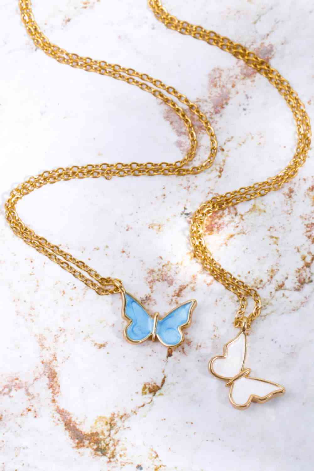 Butterfly Pendant Copper 14K Gold-Plated Necklace-Bijou Crush