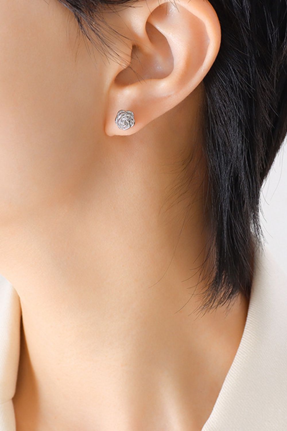 Titanium Steel Flower Stud Earrings-Bijou Crush