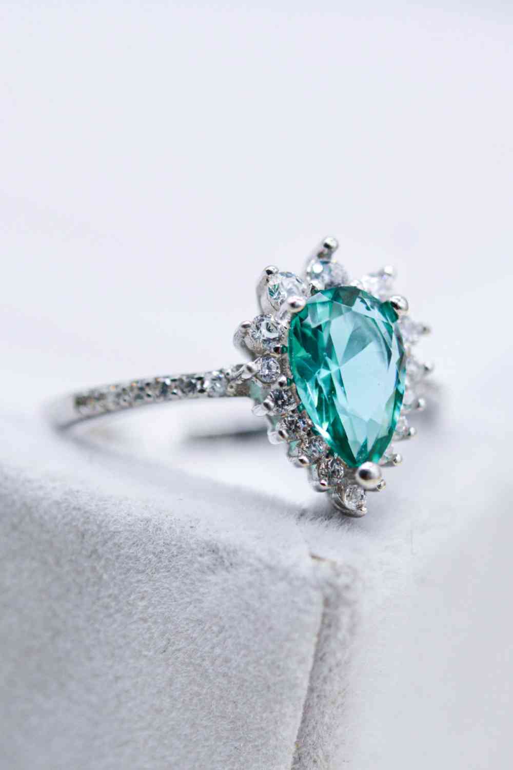 Paraiba Blue Zircon Pear Shape Ring-Bijou Crush