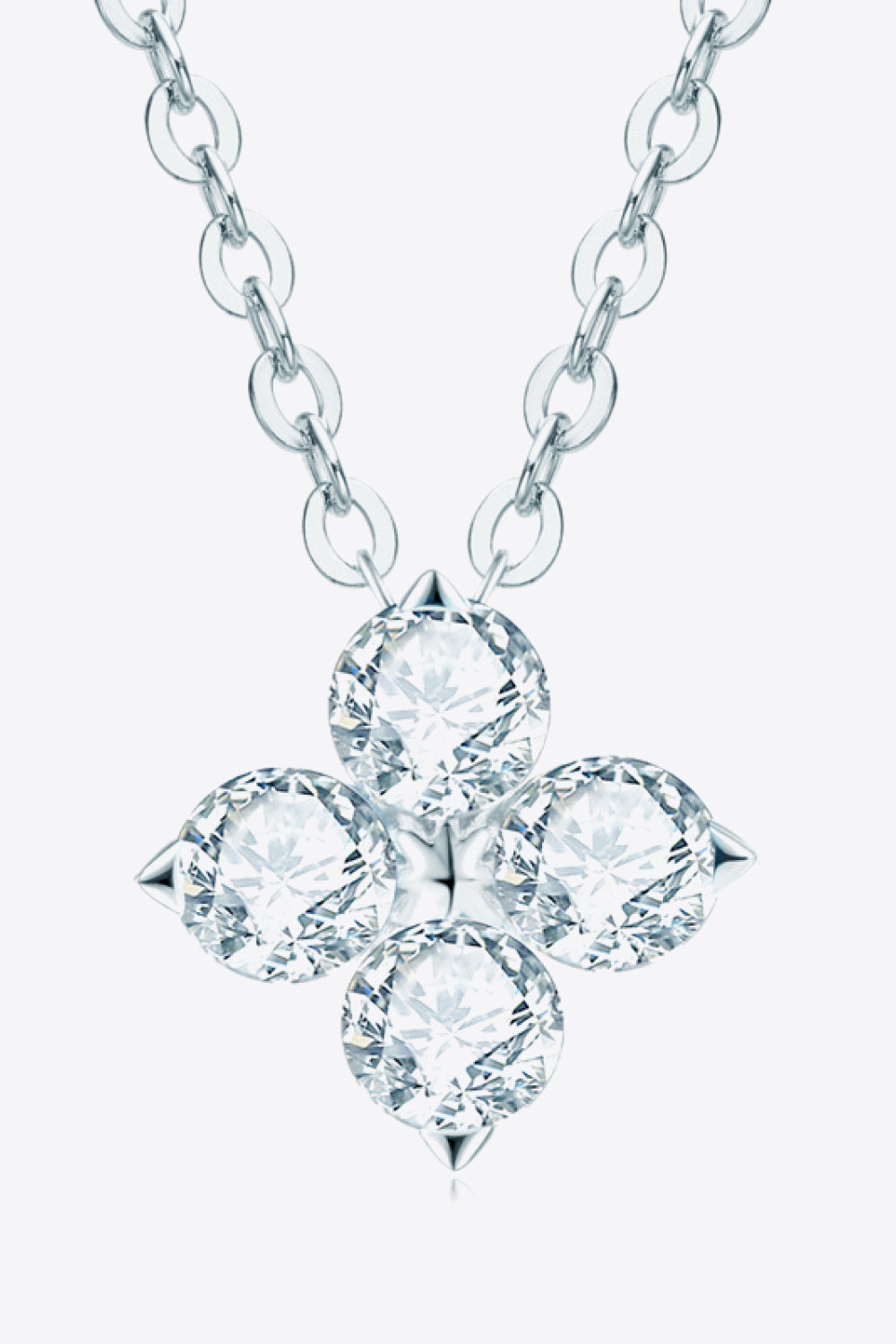 Moissanite Four Leaf Clover Pendant Necklace-Bijou Crush