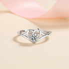 Moissanite Heart 925 Sterling Silver Ring-Bijou Crush