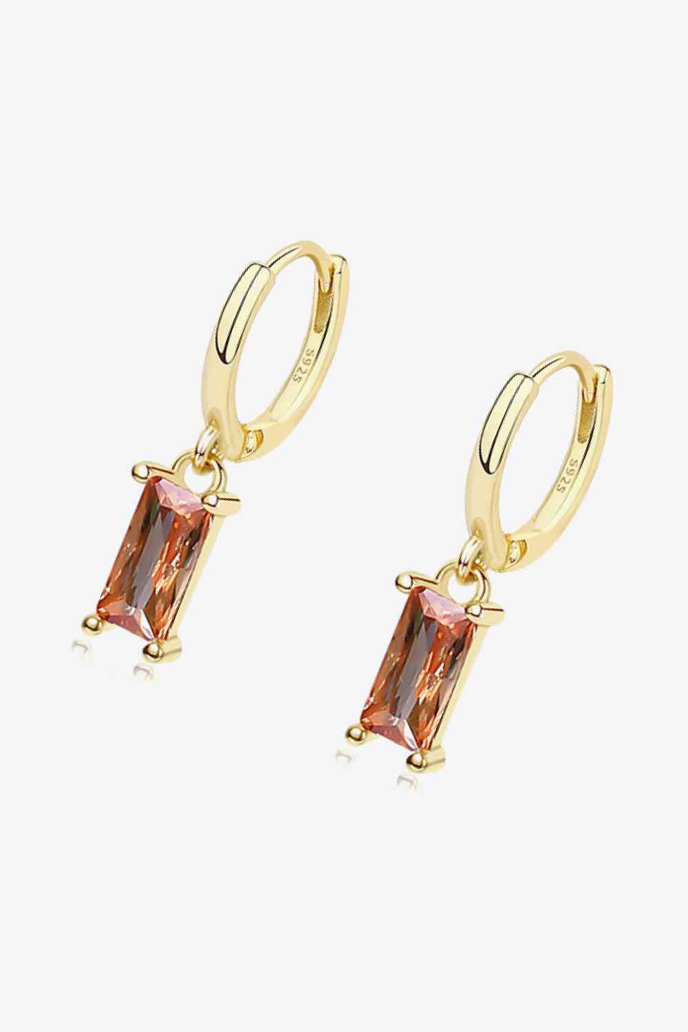 Retro 925 Sterling Silver Cubic Zirconia Drop Earrings-Bijou Crush