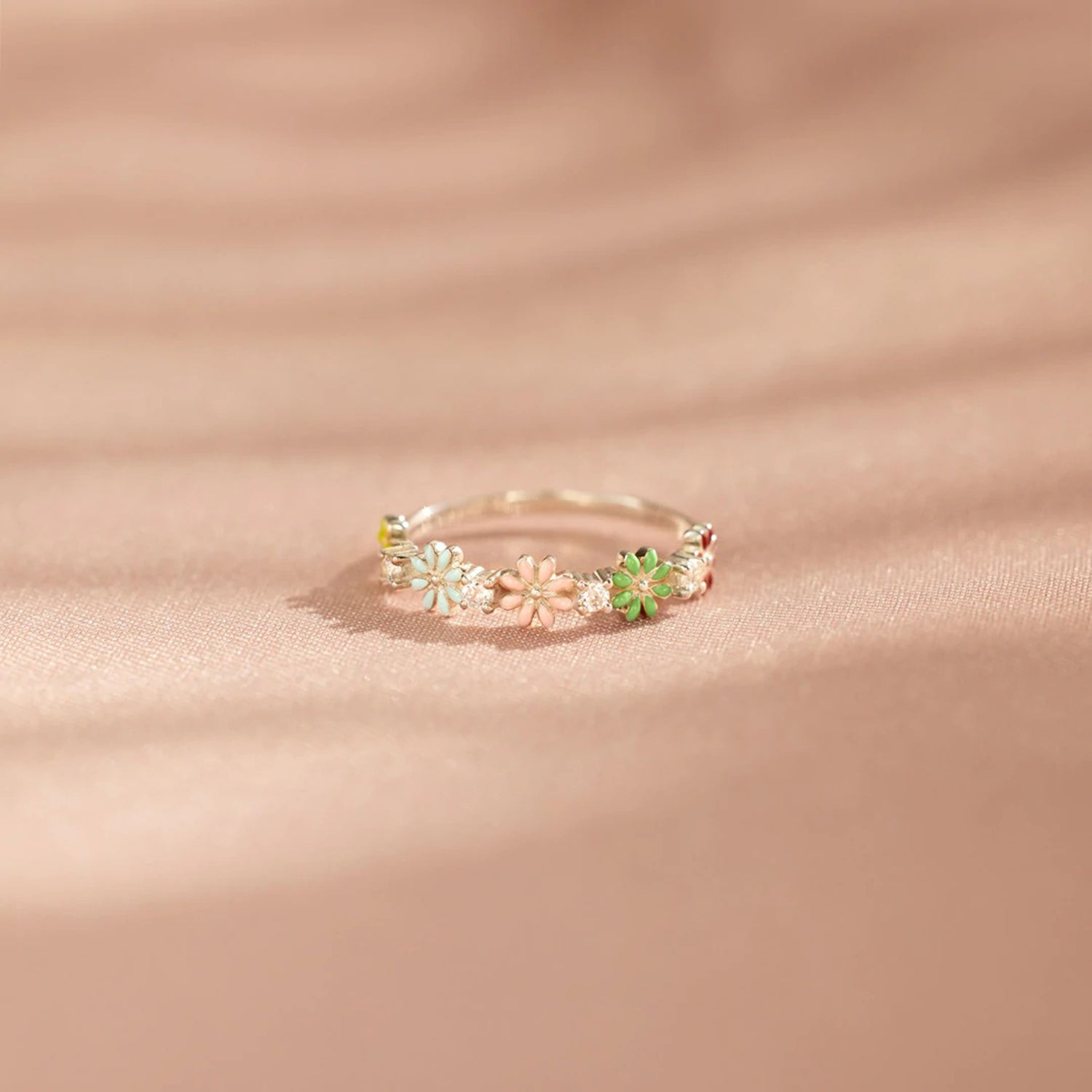 Flower Shape 925 Sterling Silver Zircon Ring-Bijou Crush
