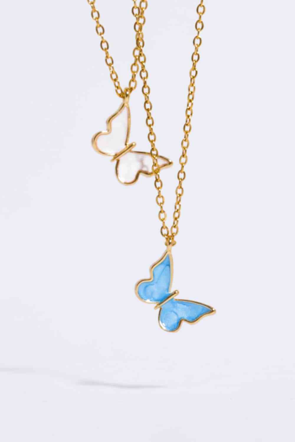 Butterfly Pendant Copper 14K Gold-Plated Necklace-Bijou Crush