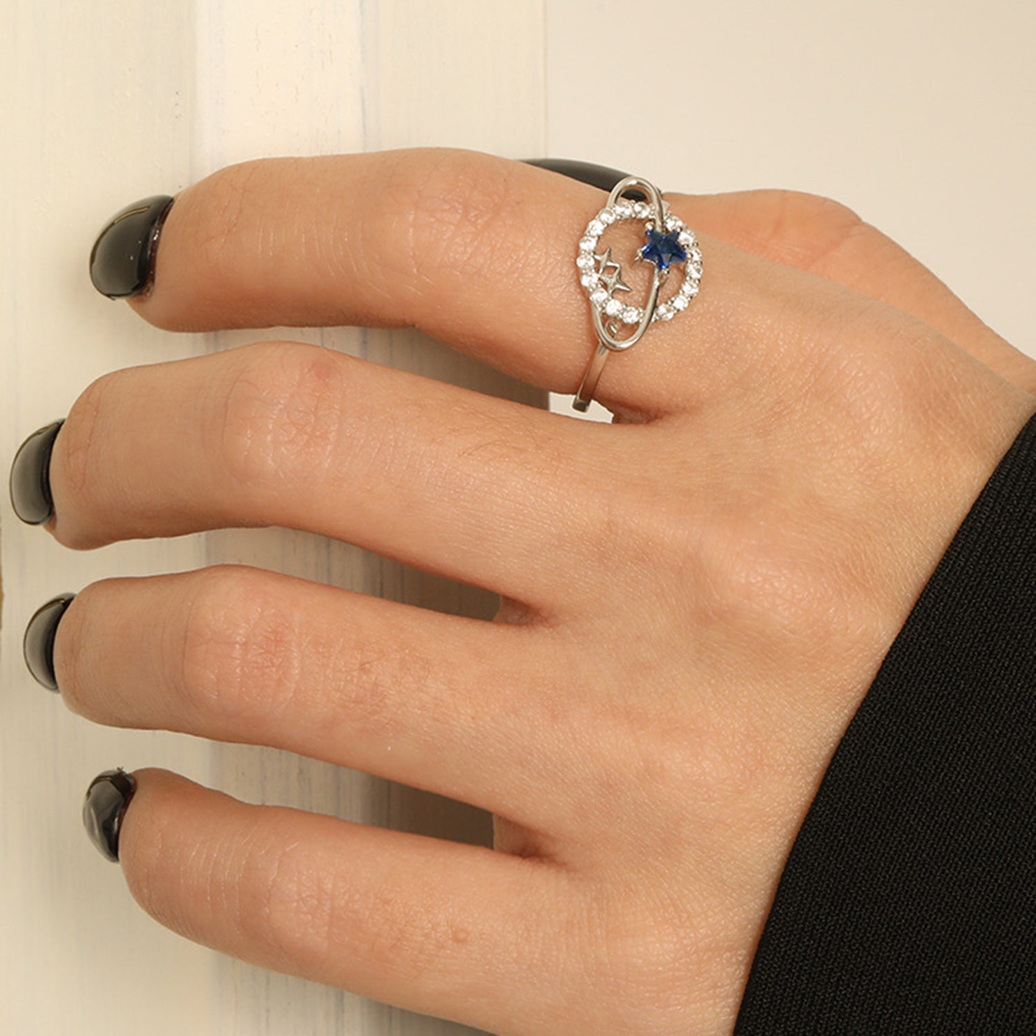 Planet Shape Inlaid Zircon 925 Sterling Silver Ring-Bijou Crush