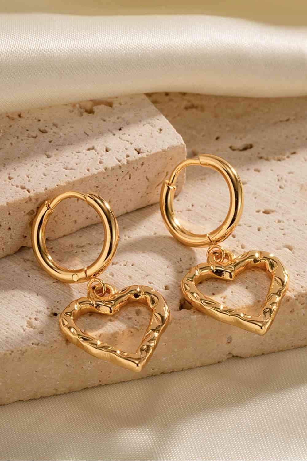 Heart Stainless Steel Drop Earrings-Bijou Crush