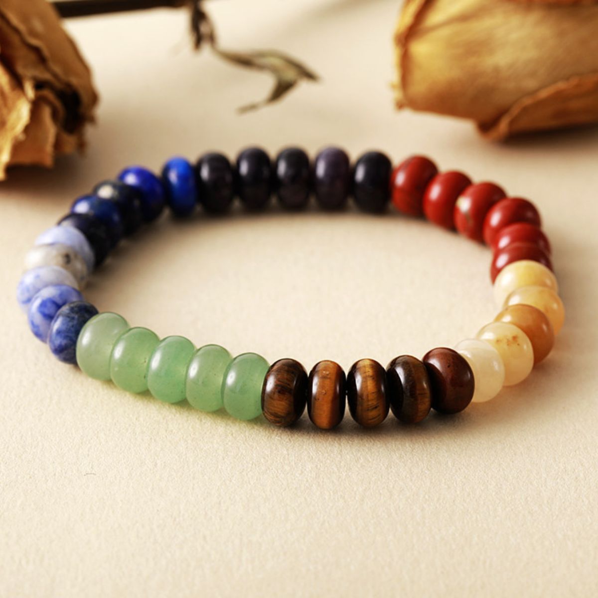 Contrast Natural Stone Bead Bracelet-Bijou Crush