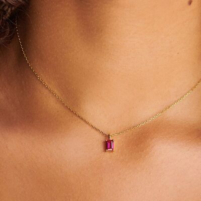 Titanium Steel Inlaid Zircon Pendant Necklace-Bijou Crush