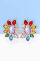 Geometrical Shape Glass Stone Dangle Earrings-Bijou Crush