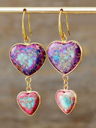 Heart Shape Imperial Jasper Dangle Earrings-Bijou Crush