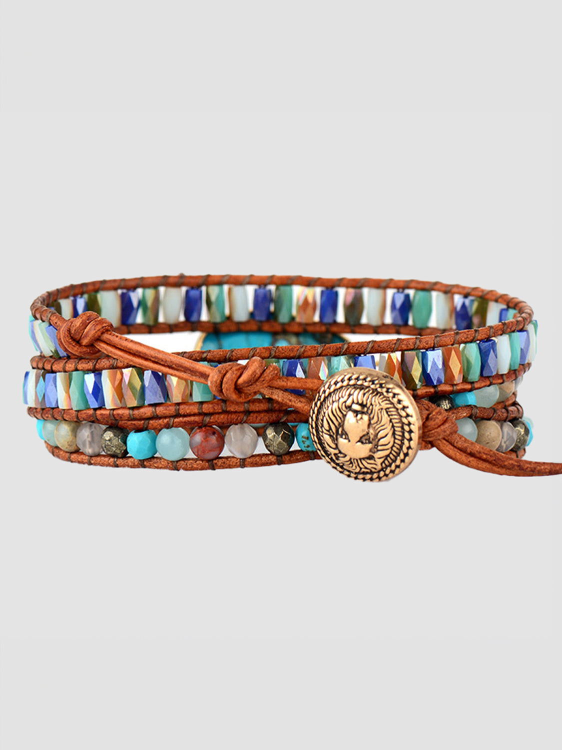 Triple-Layer Natural Stone Bracelet-Bijou Crush