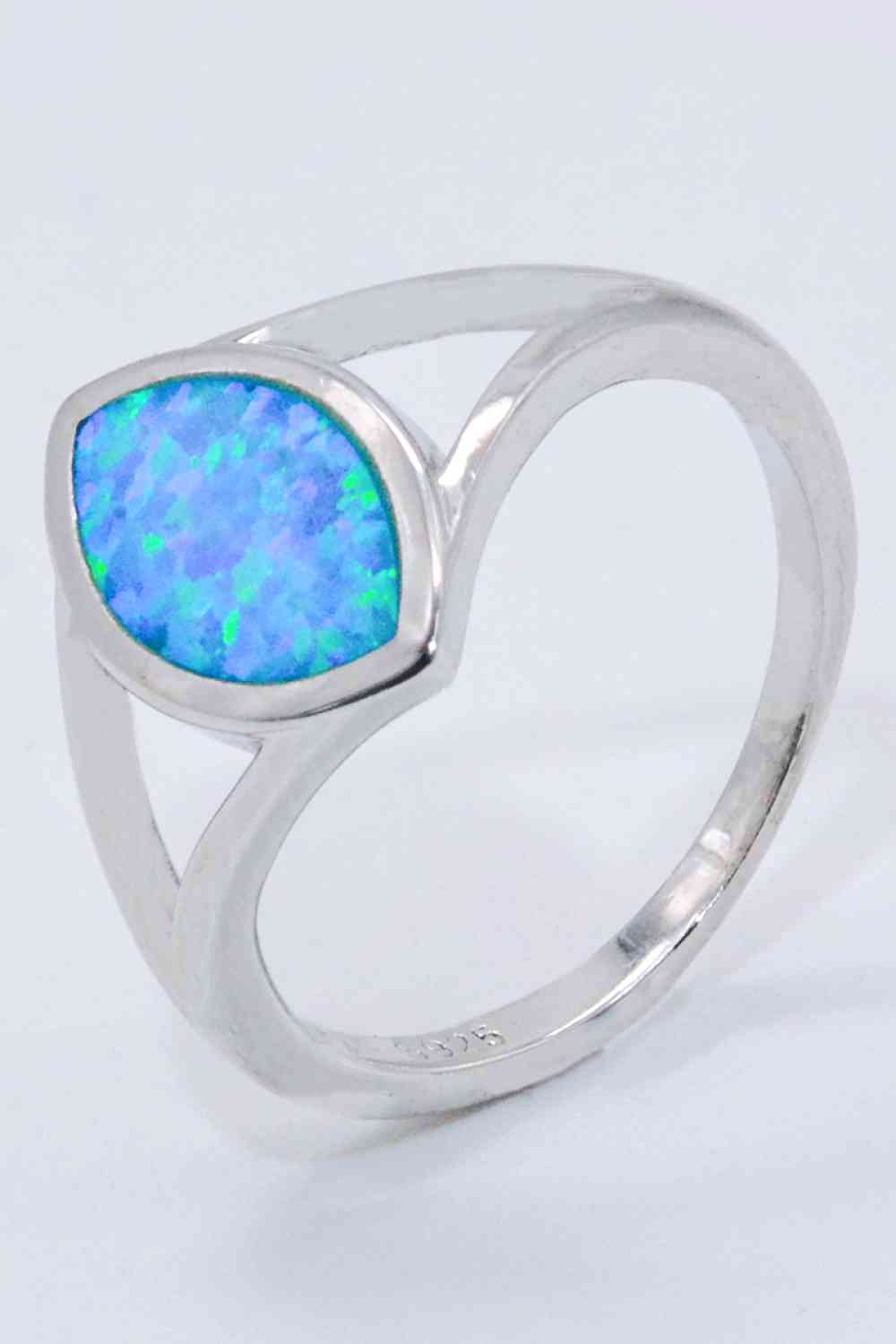 925 Sterling Silver Split Shank Opal Ring-Bijou Crush