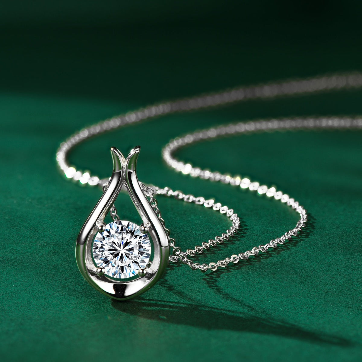 2 Carat Moissanite 925 Sterling Silver Pendant Necklace-Bijou Crush