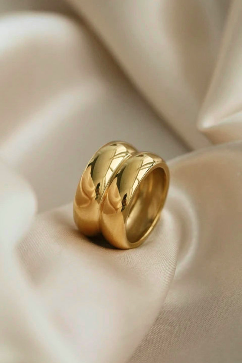 Gold Double Ridge Ring-Bijou Crush
