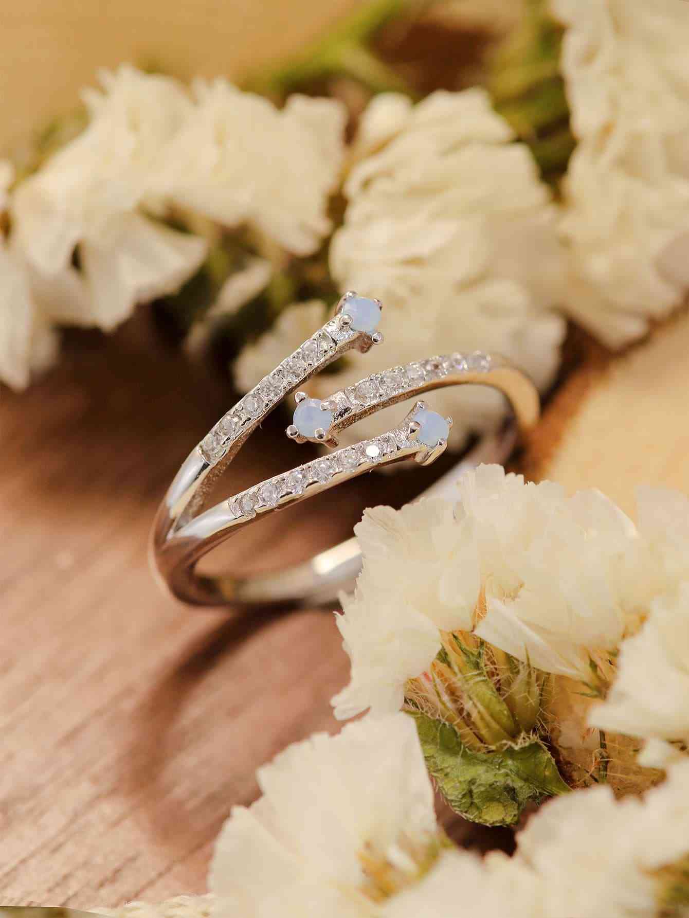 Moonstone Platinum-Plated Ring-Bijou Crush