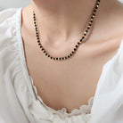 Agate Beaded Titanium Steel Necklace-Bijou Crush