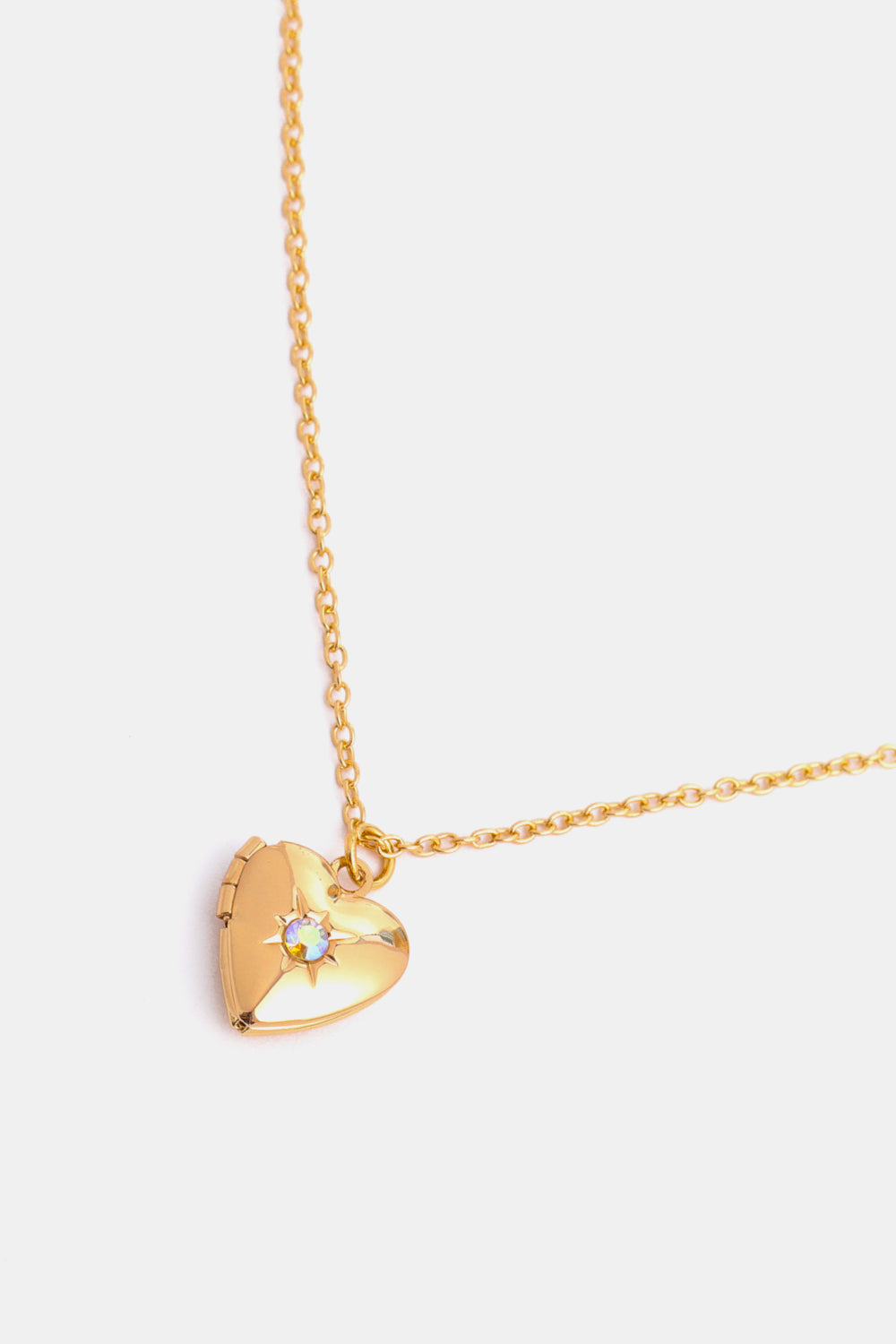 Zircon Heart Shape 14K Gold-Plated Pendant Necklace-Bijou Crush