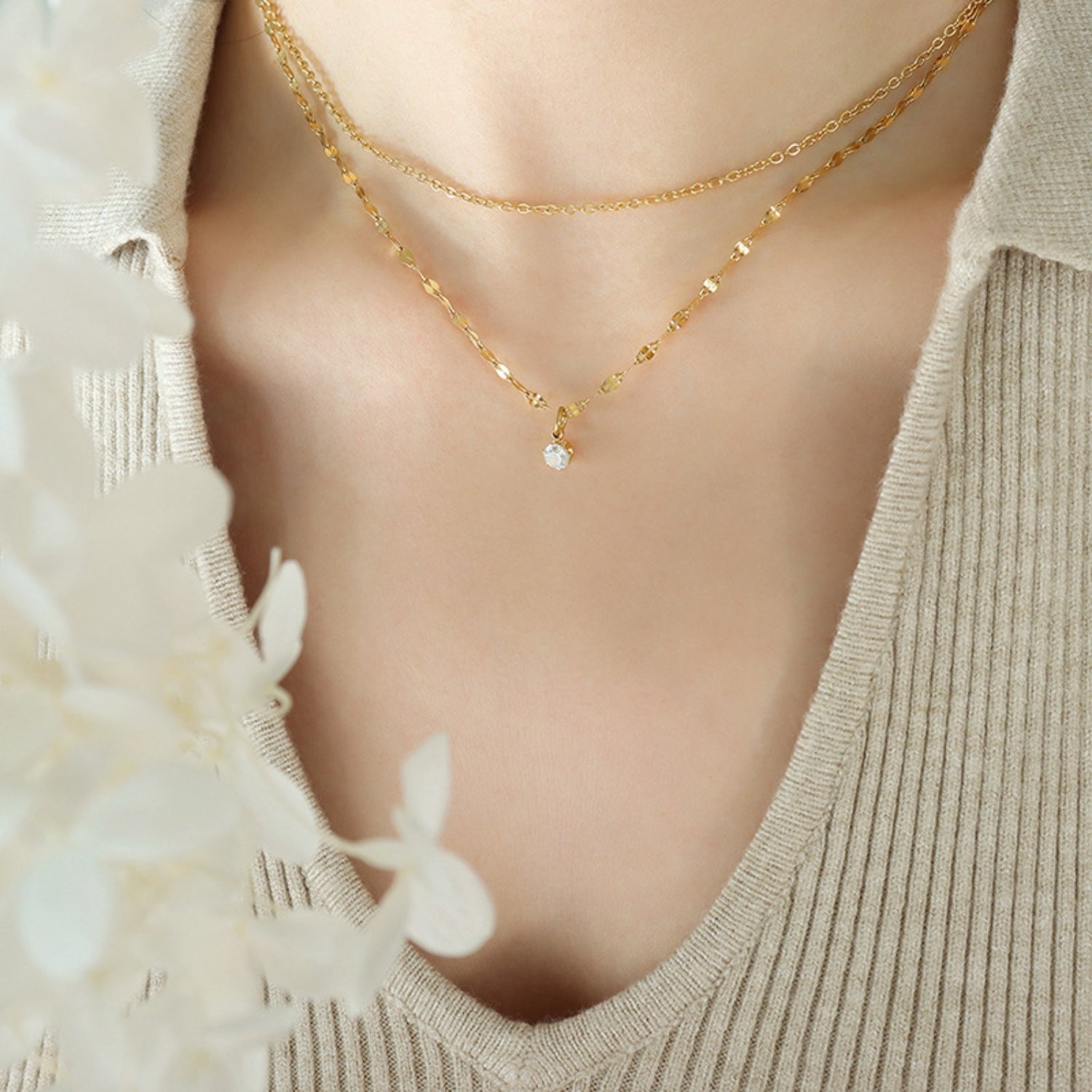 Titanium Steel Double-Layered Necklace-Bijou Crush