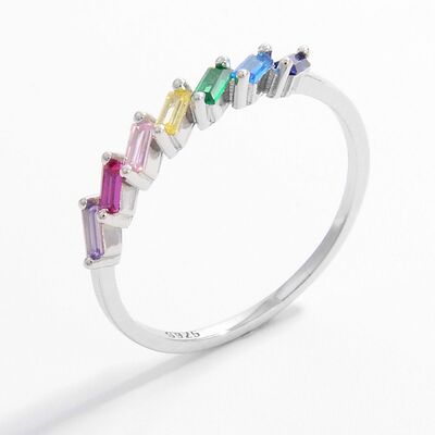 925 Sterling Silver Contrast Zircon Ring-Bijou Crush