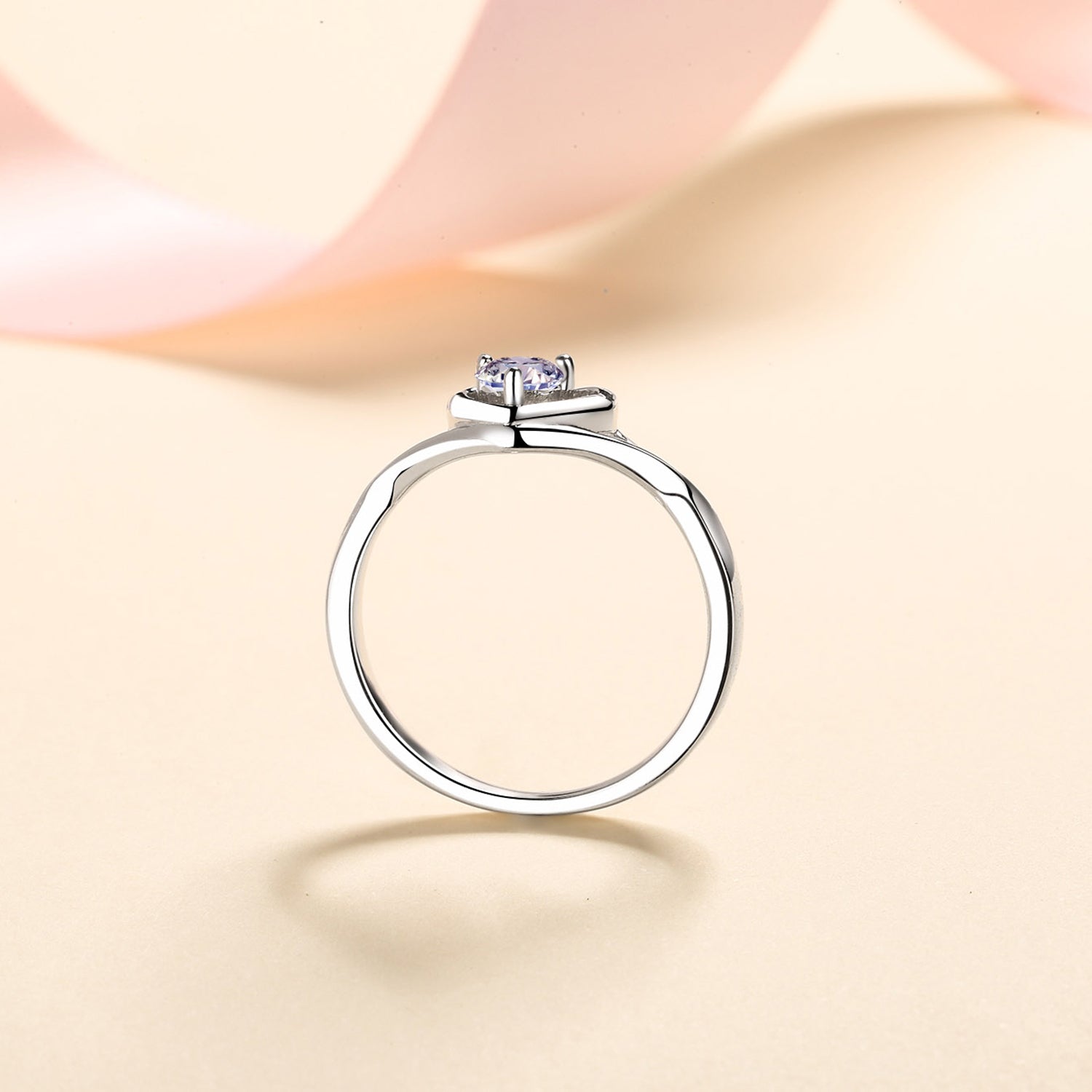 Moissanite Heart 925 Sterling Silver Ring-Bijou Crush