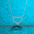 Moissanite 925 Sterling Silver Heart Shape Necklace-Bijou Crush