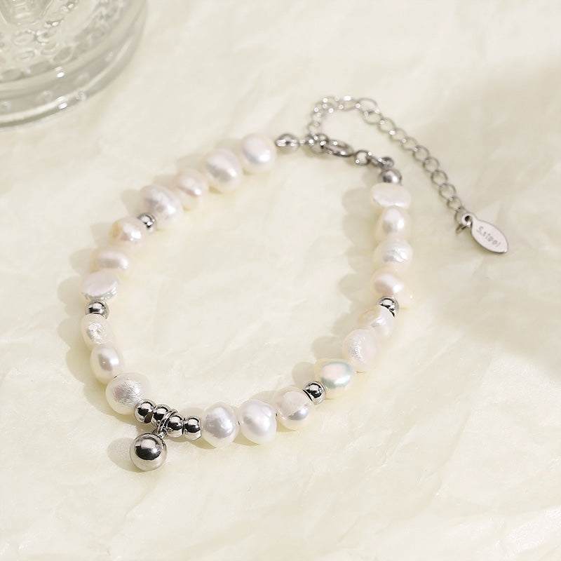 Freshwater Pearl Bracelet - Stainless Steel-Bijou Crush