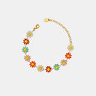 Gold-Plated Floral Oil Drip Bracelet-Bijou Crush