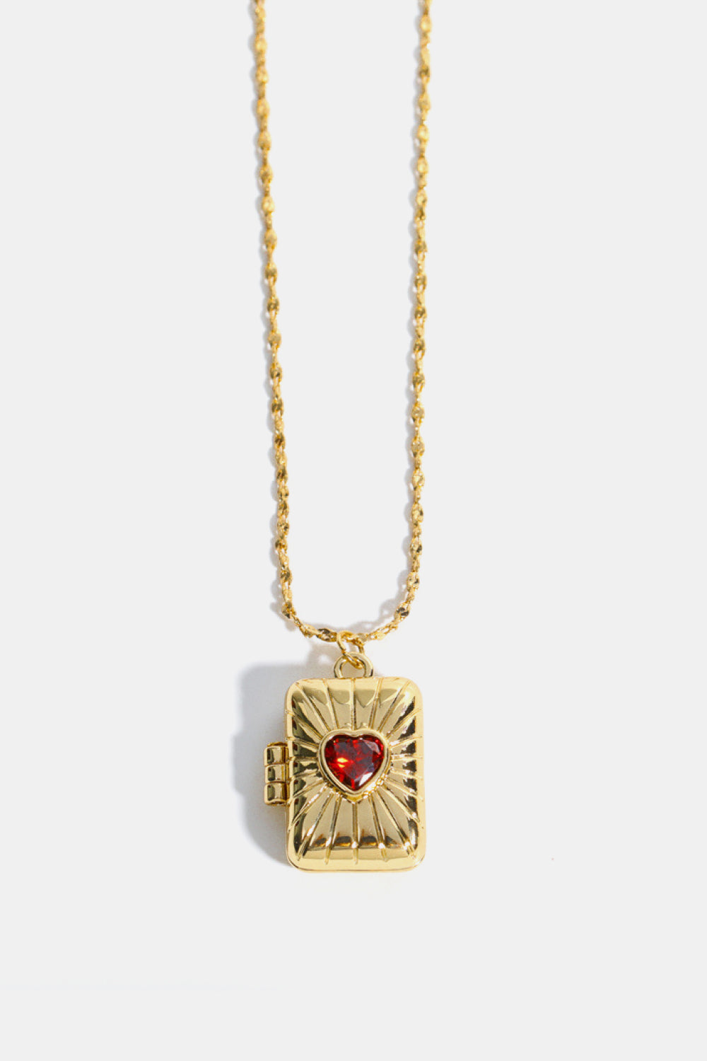 Heart Zircon Box Pendant Copper Necklace-Bijou Crush