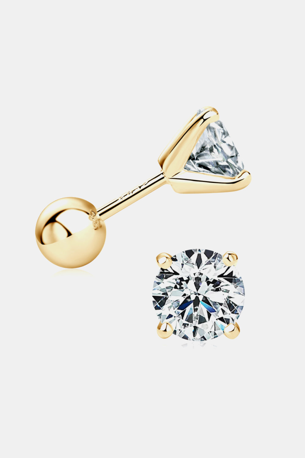 2-Carat Moissanite Stud Earrings in 925 Sterling Silver-Bijou Crush