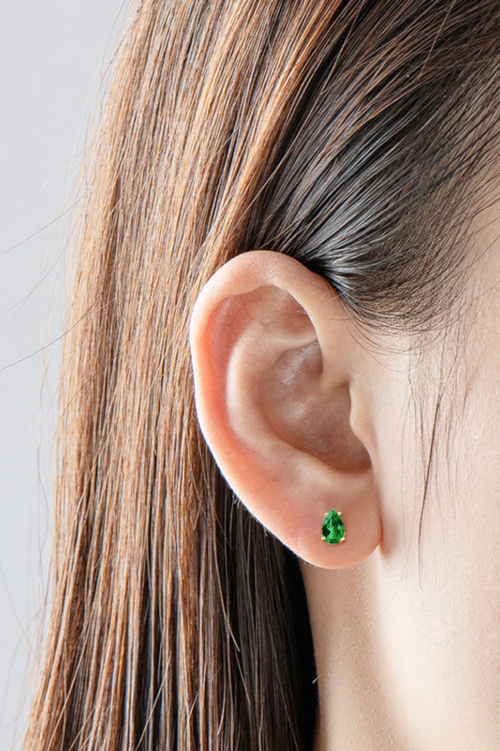 Lab-Grown Emerald Stud Earrings-Bijou Crush