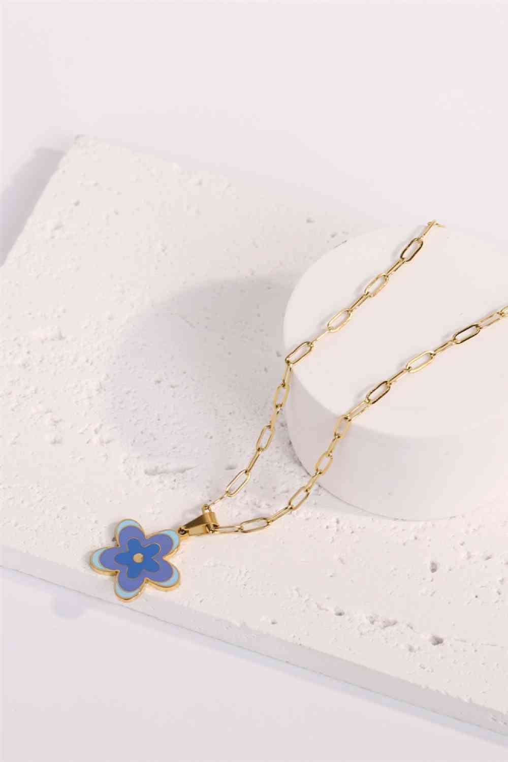 Flower Pendant Stainless Steel Necklace-Bijou Crush