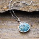Turquoise Chain Pendant Necklace-Bijou Crush
