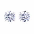Simple CZ White 925 Sterling Silver Round Studs Earrings-Bijou Crush