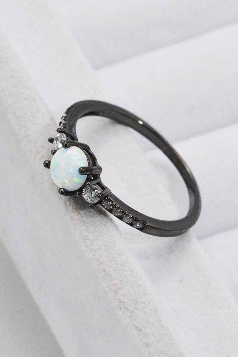 Sterling Silver Round Opal Ring-Bijou Crush