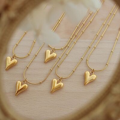 Titanium Steel Heart Pendant Necklace-Bijou Crush