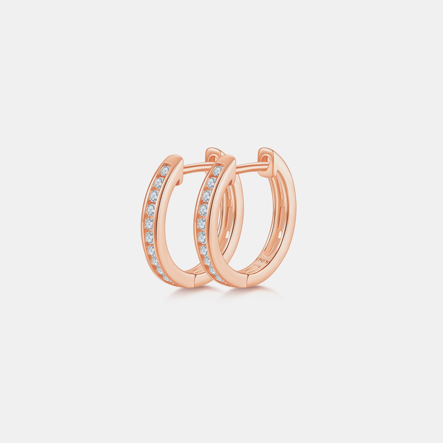 Moissanite 925 Sterling Silver Huggie Earrings-Bijou Crush