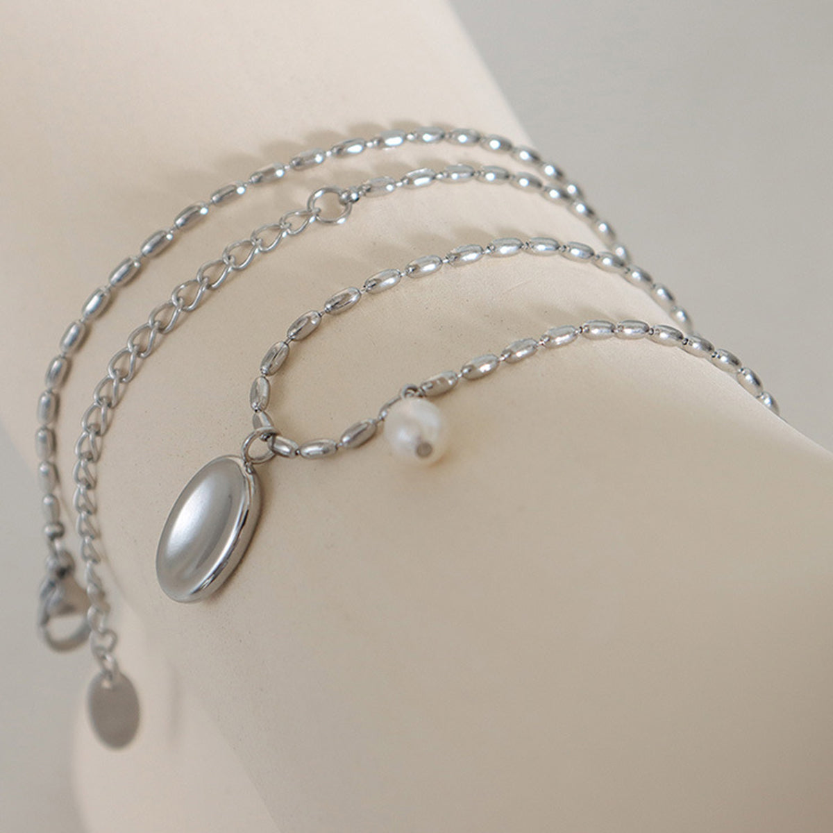 Titanium Steel Freshwater Pearl Pendant Necklace-Bijou Crush