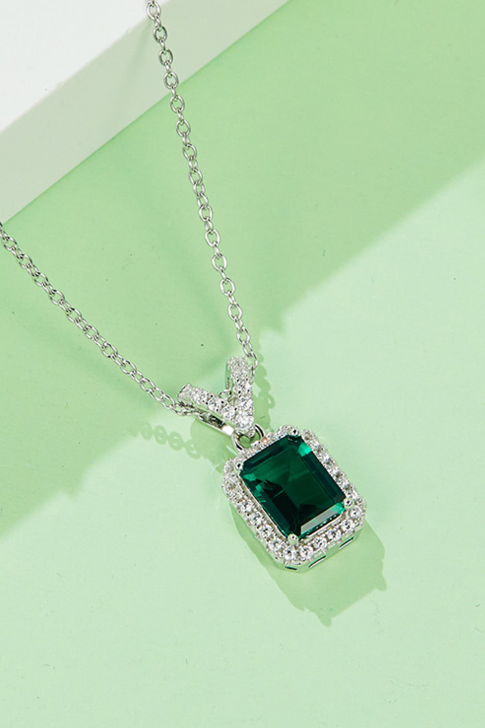 Adored 1.25 Carat Lab-Grown Emerald Pendant Necklace-Bijou Crush
