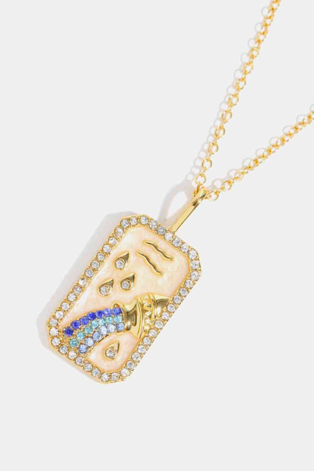 Rhinestone Constellation Pendant Copper Necklace-Bijou Crush