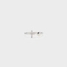 Heart Shape Cross Inlaid Zircon Open Ring-Bijou Crush