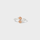 Rose Shape Inlaid Zircon Bypass Ring-Bijou Crush