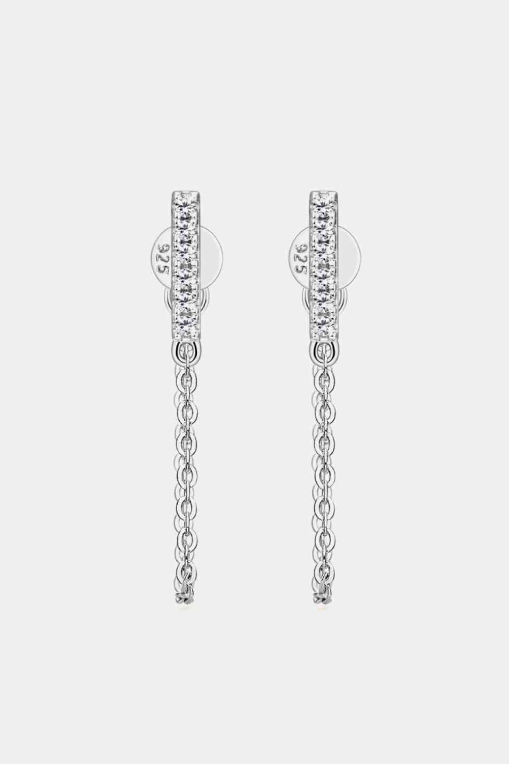 Moissanite 925 Sterling Silver Connected Earrings-Bijou Crush