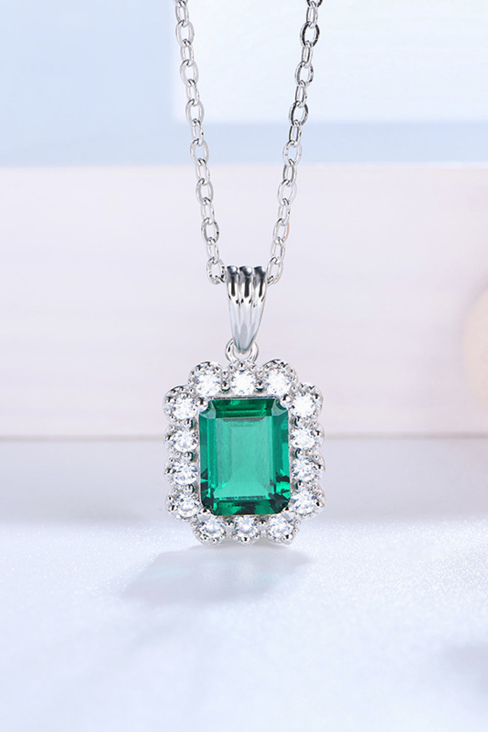 1.5 Carat Lab-Grown Emerald Pendant 925 Sterling Silver Necklace-Bijou Crush
